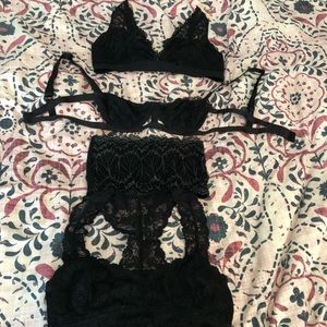 Bundle of four Urban Outfitters lace bralettes